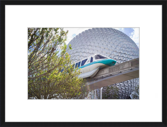 EPCOT Monorail and Spaceship Earth