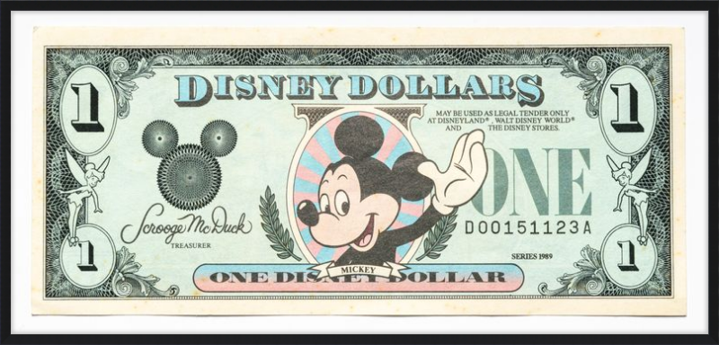 1989 Disney Dollar - Mickey Mouse $1 Note