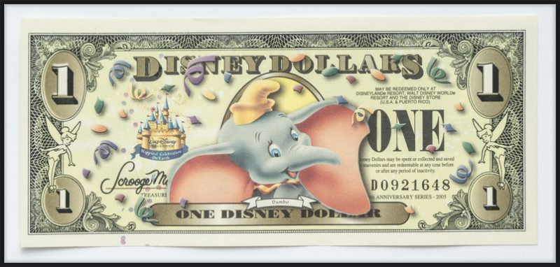 2005 Disney Dollar - $1 Dumbo Happiest Celebration Note