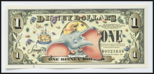 2005 Disney Dollar - $1 Dumbo Happiest Celebration Note